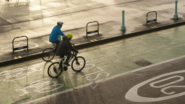 People cycling on the street